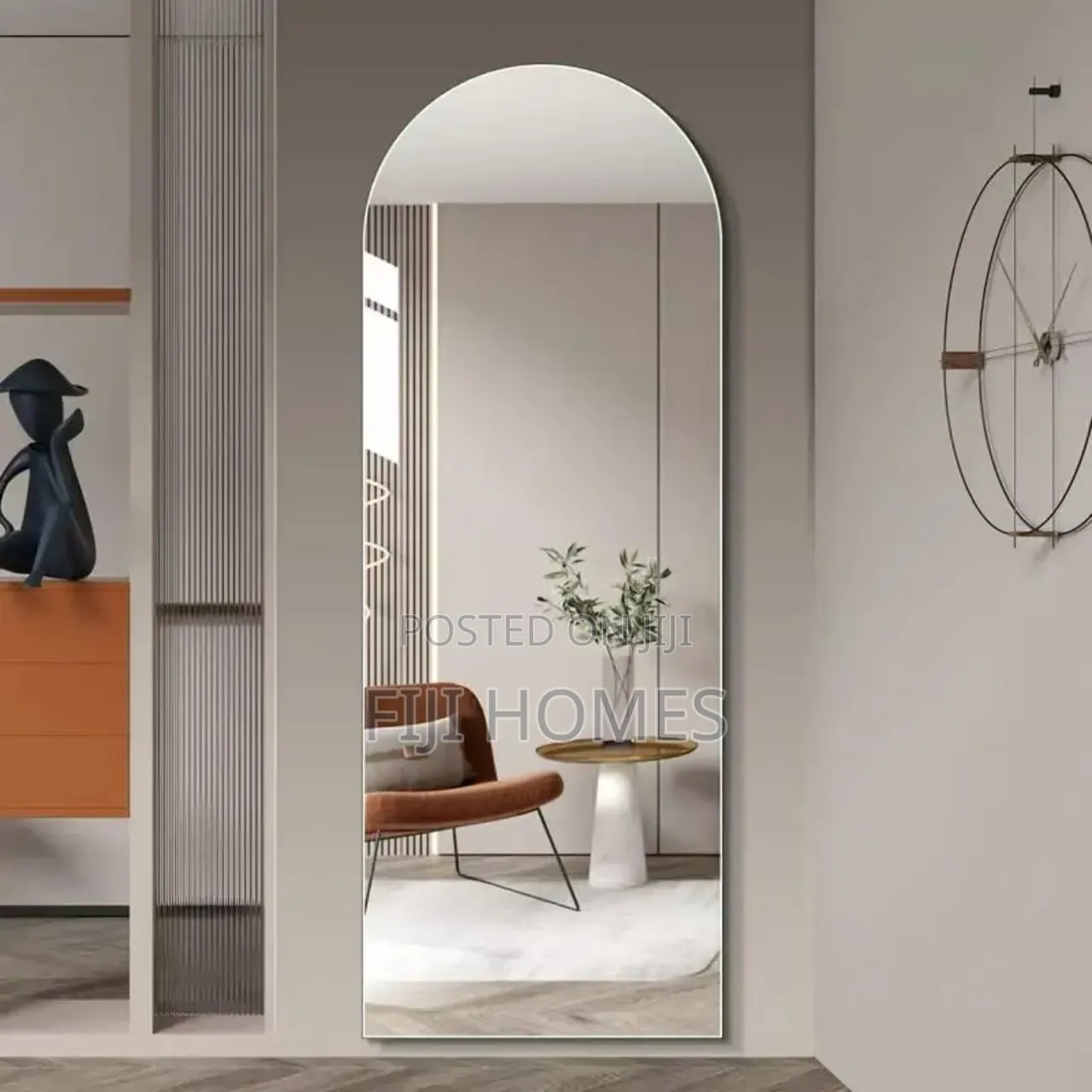 Unbreakable Acrylic Self-Adhesive Mirror | Semi-Circle | 120x40cm