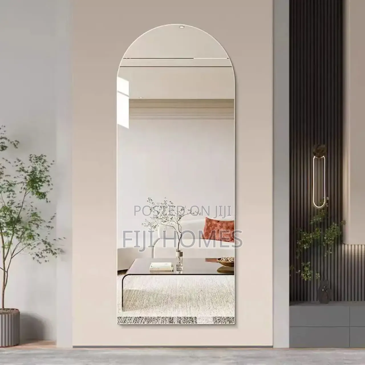 Unbreakable Acrylic Self-Adhesive Mirror | Semi-Circle | 120x40cm