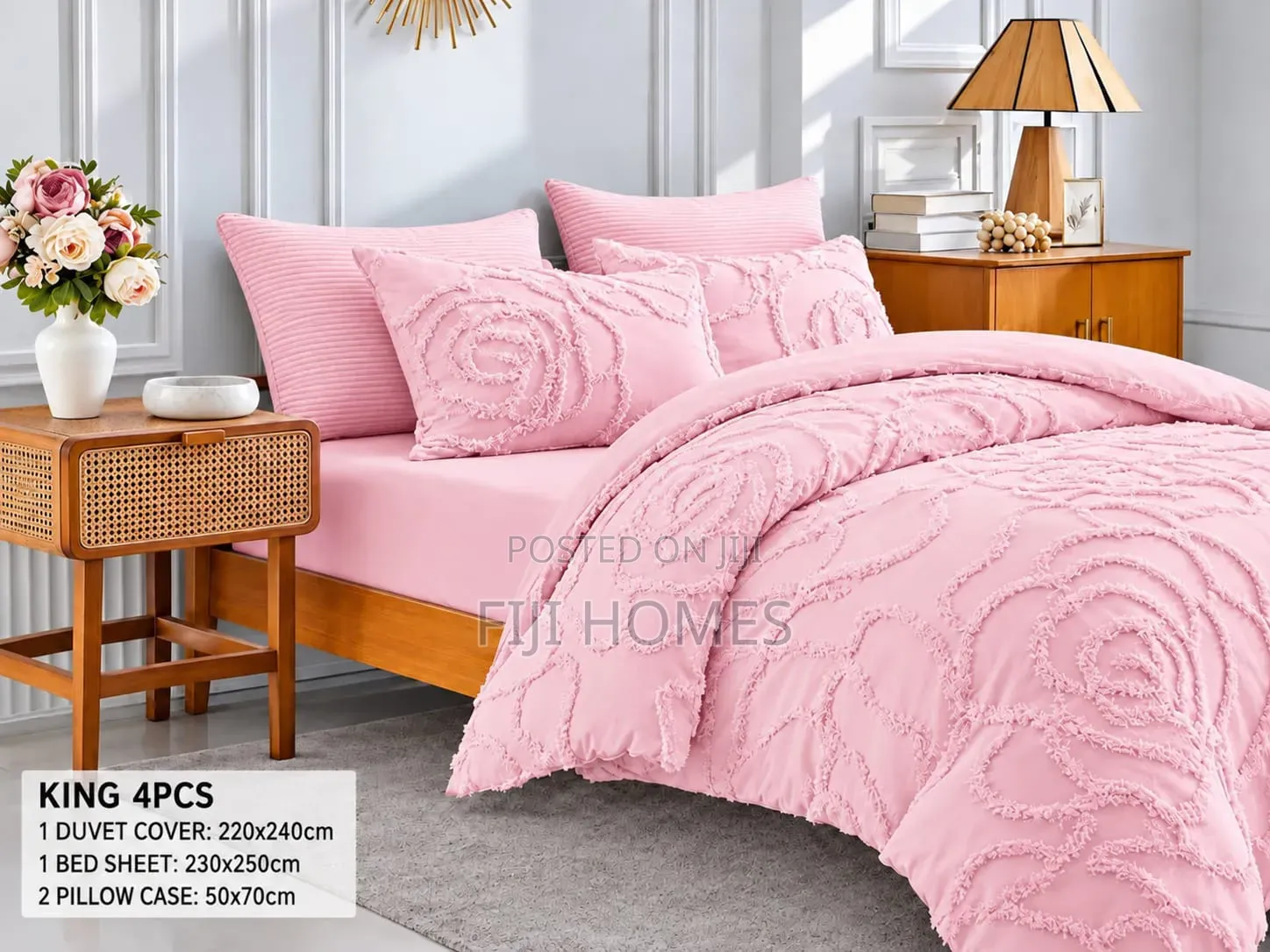 4pc Luxury Tufted Duvet Cover Set | 6x6/6x7