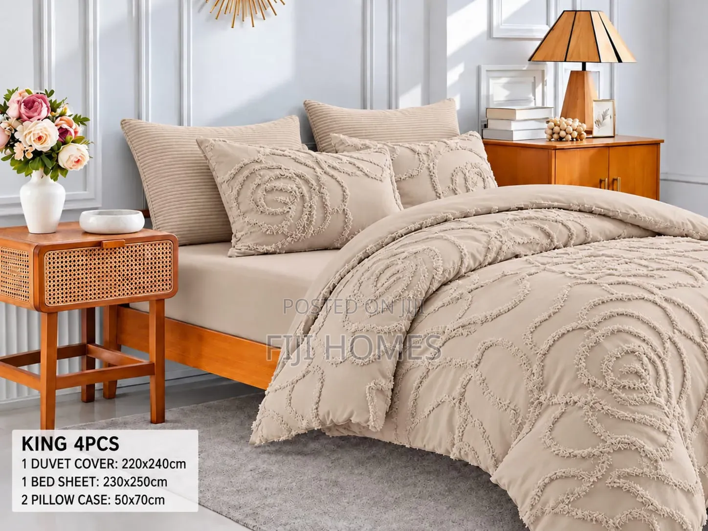 4pc Luxury Tufted Duvet Cover Set | 6x6/6x7