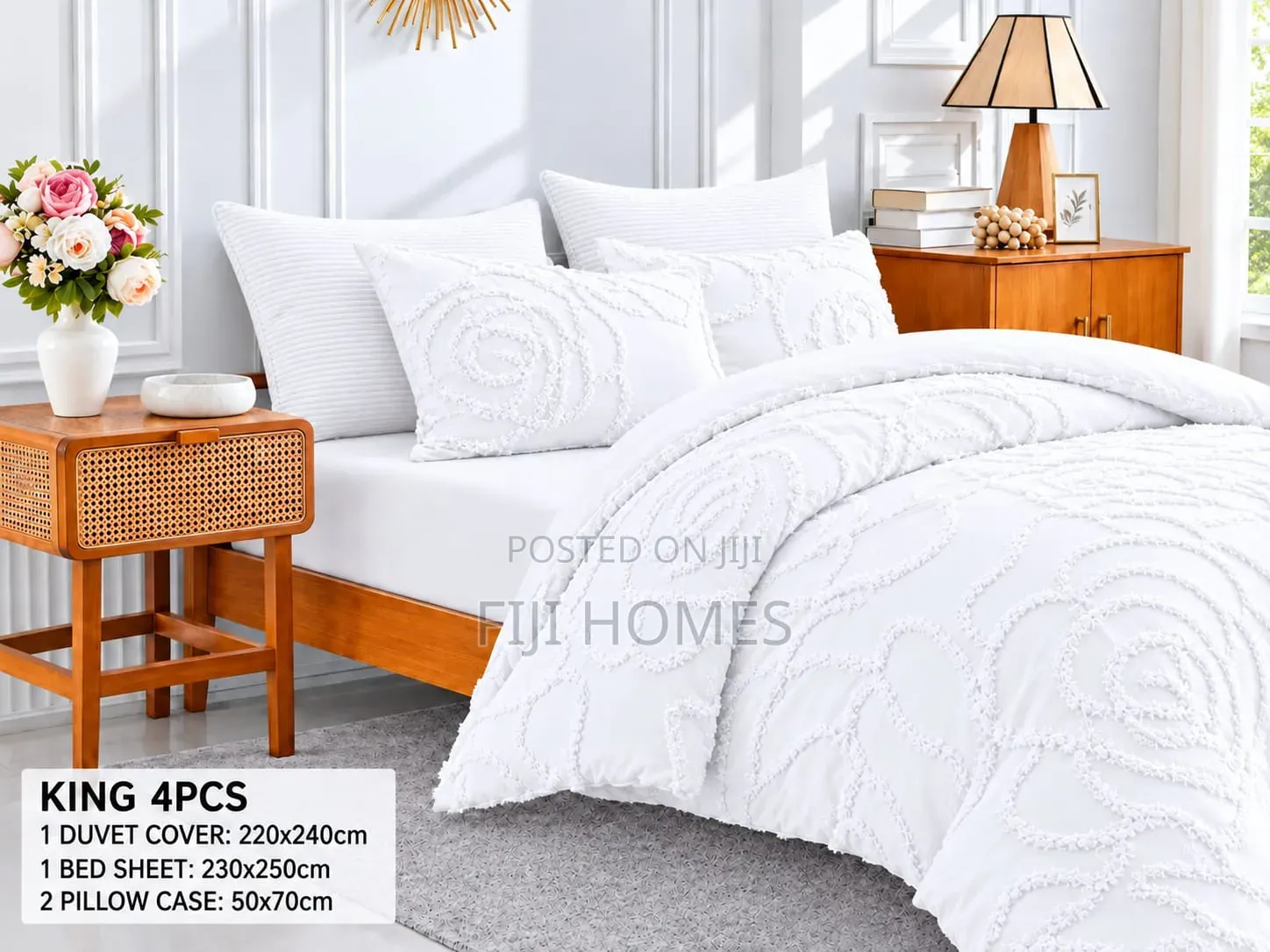 4pc Luxury Tufted Duvet Cover Set | 6x6/6x7