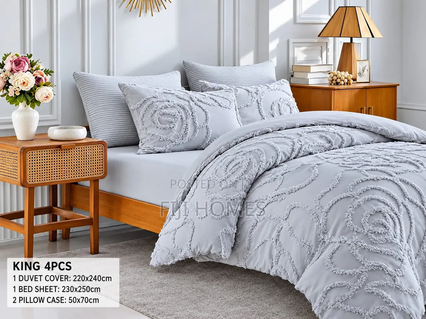 4pc Luxury Tufted Duvet Cover Set | 6x6/6x7