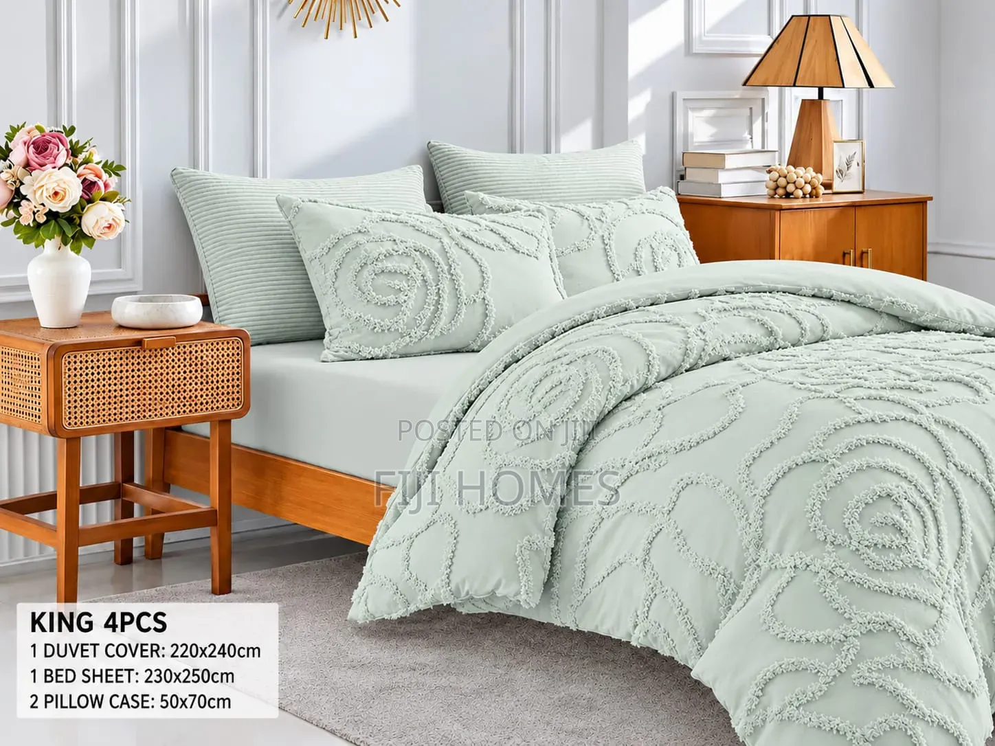 4pc Luxury Tufted Duvet Cover Set | 6x6/6x7