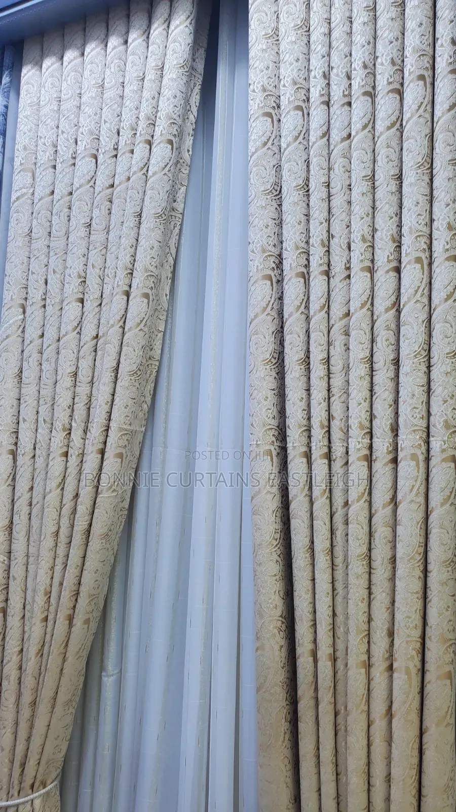 Cream Curtains and White Sheers for Living Rooms