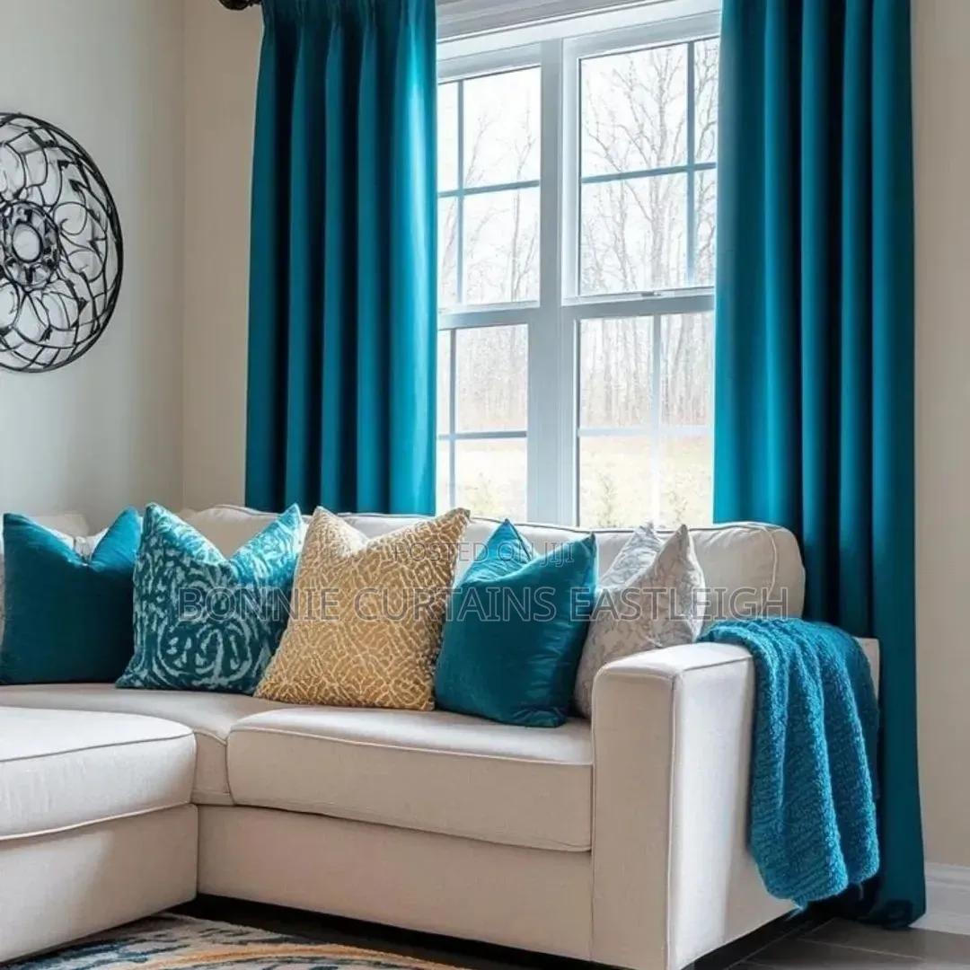 Blige and Blue Curtains for Modern Living Rooms