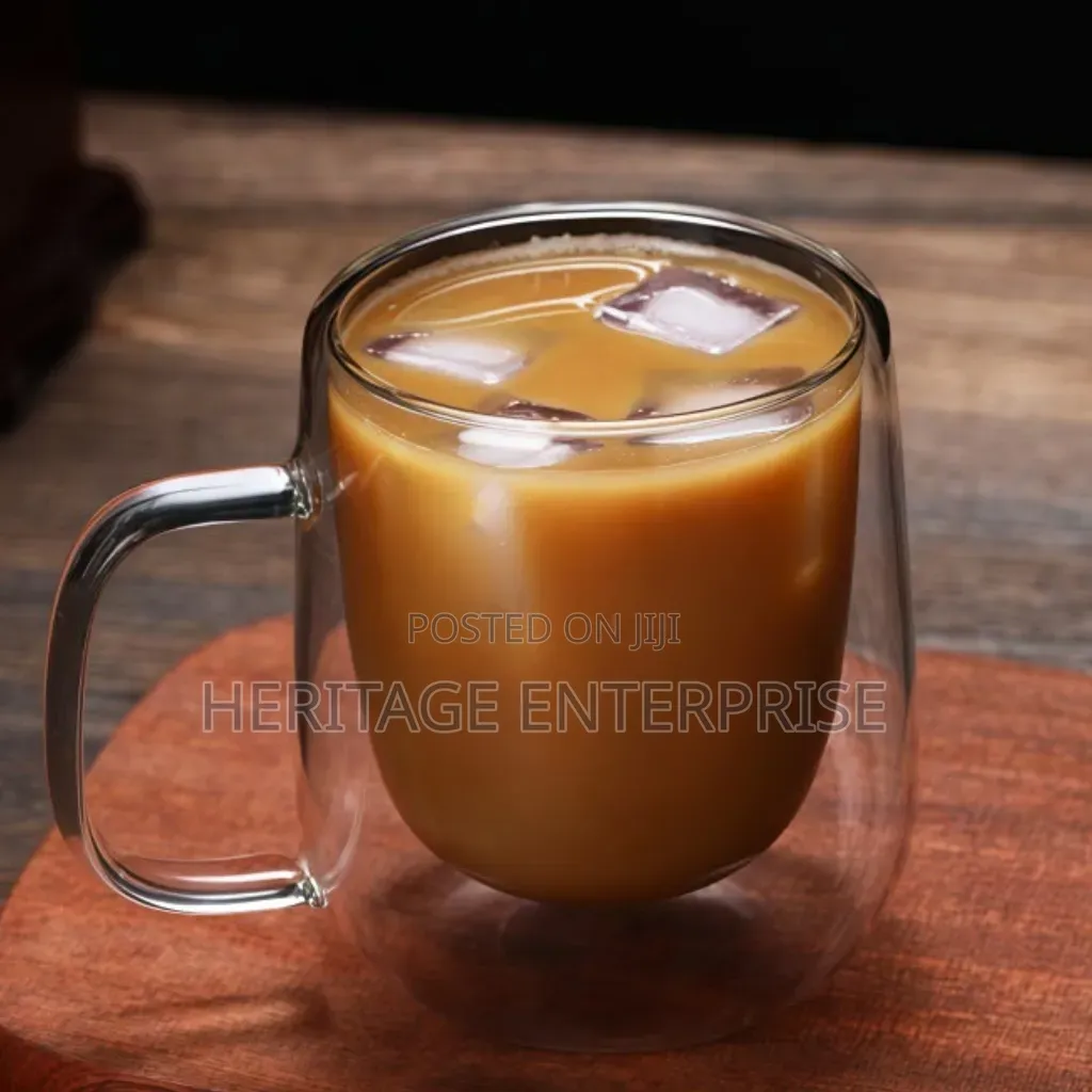 350ml Double Wall Glass Coffee Mug Tea Cup