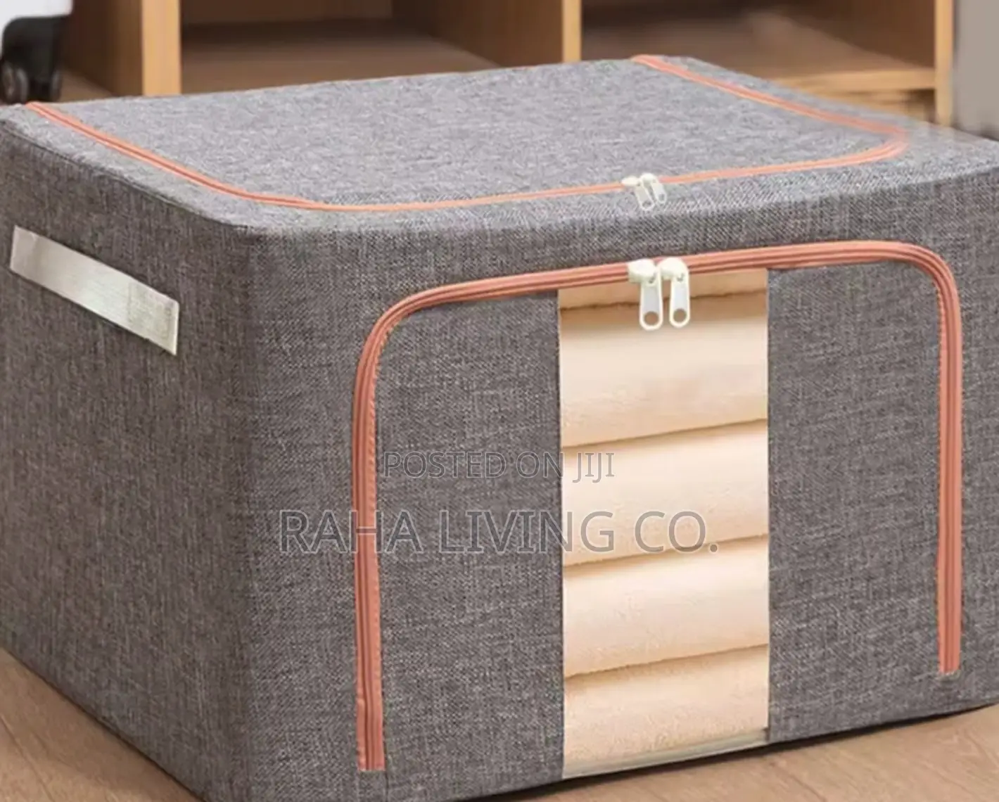 100L Foldable Storage Box | Zipped Wardrobe Organiser | 42x60x40cm