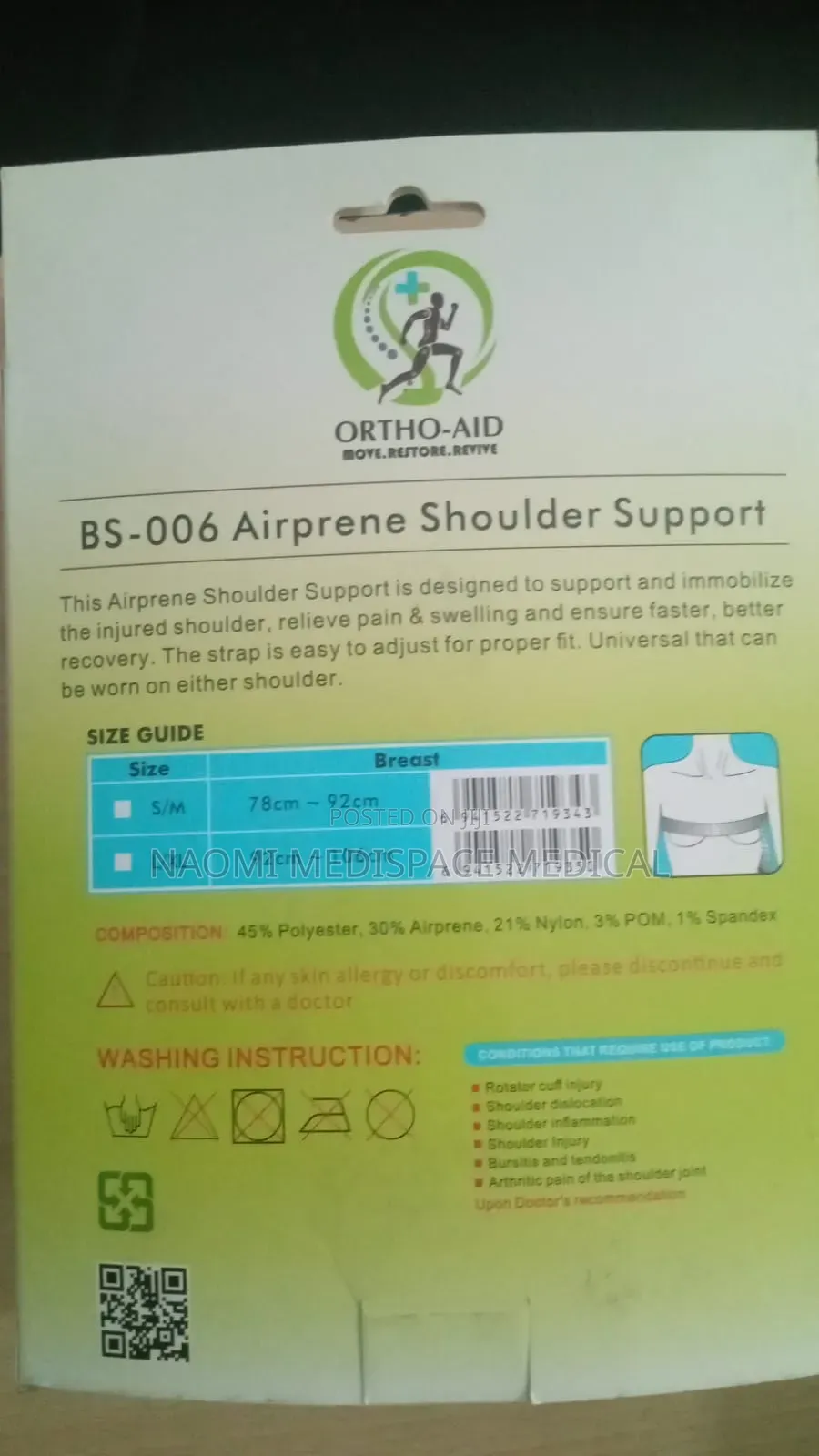 Orthopedic Aid Shoulder Support S to XL