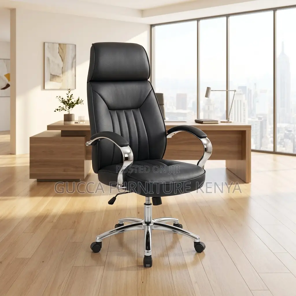 Black Swivel PU Leather CEO Chair