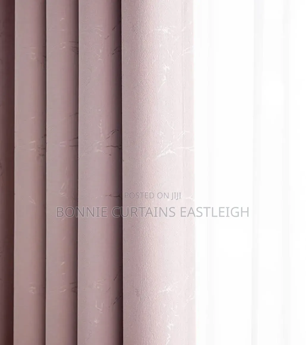 Pink High Quality Curtains With White Sheers