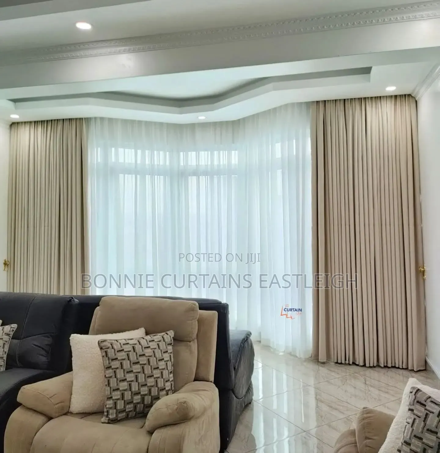 Pink High Quality Curtains With White Sheers