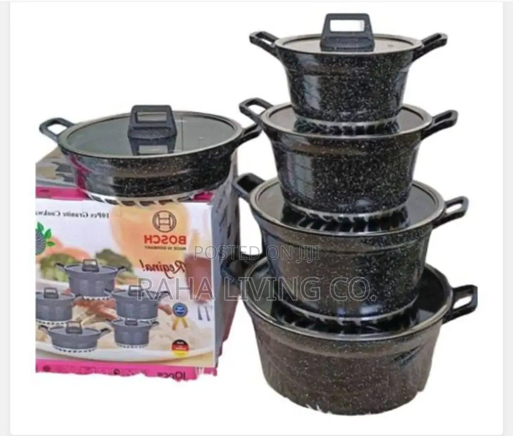 Bosch 10pc Granite Cookware Set | Non-Stick | Grey or Black
