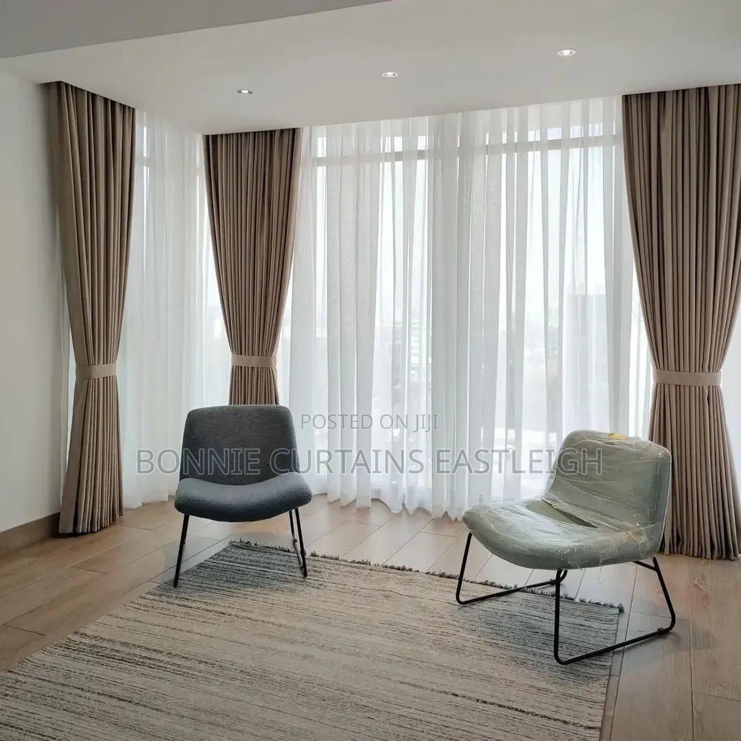 Light Blige and Orange Curtains for Bedrooms