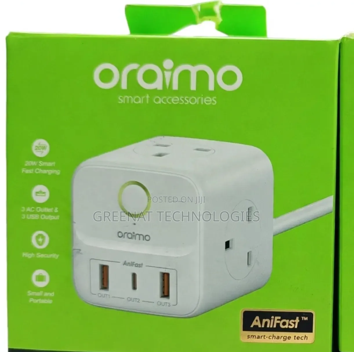 Oraimo PowerHub C 6-in-1 Power Expansion Cube 20W Fast Charging