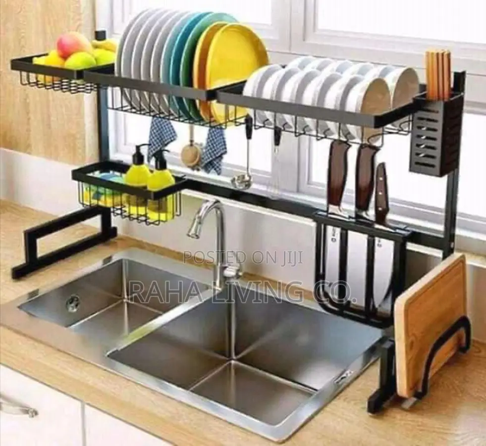 Over Sink Dish Drainer Rack | Stainless Steel | Knife Holder