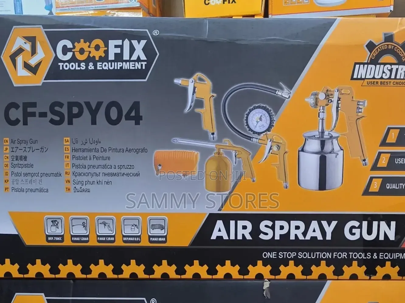 COOFIX 5-Piece Air Spray Gun Kit With 1L Paint Cup Tire Inflator