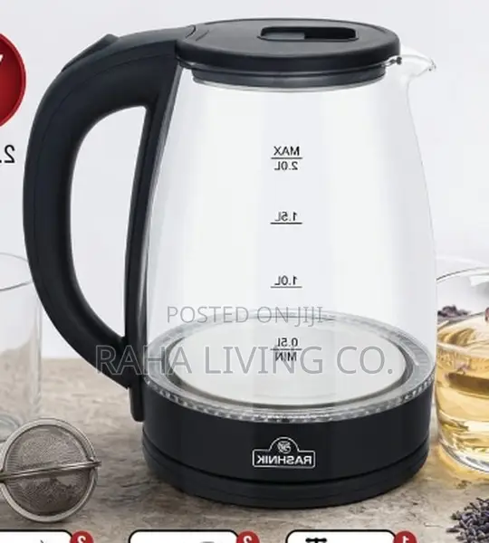 Rashnik RN-1161 Glass Electric Kettle | 2.0L | Cordless