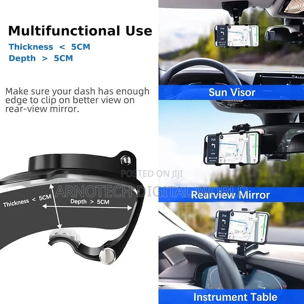 Dashboard Phone Car Holder 360° Rotation Cell Phone Holder for Car
