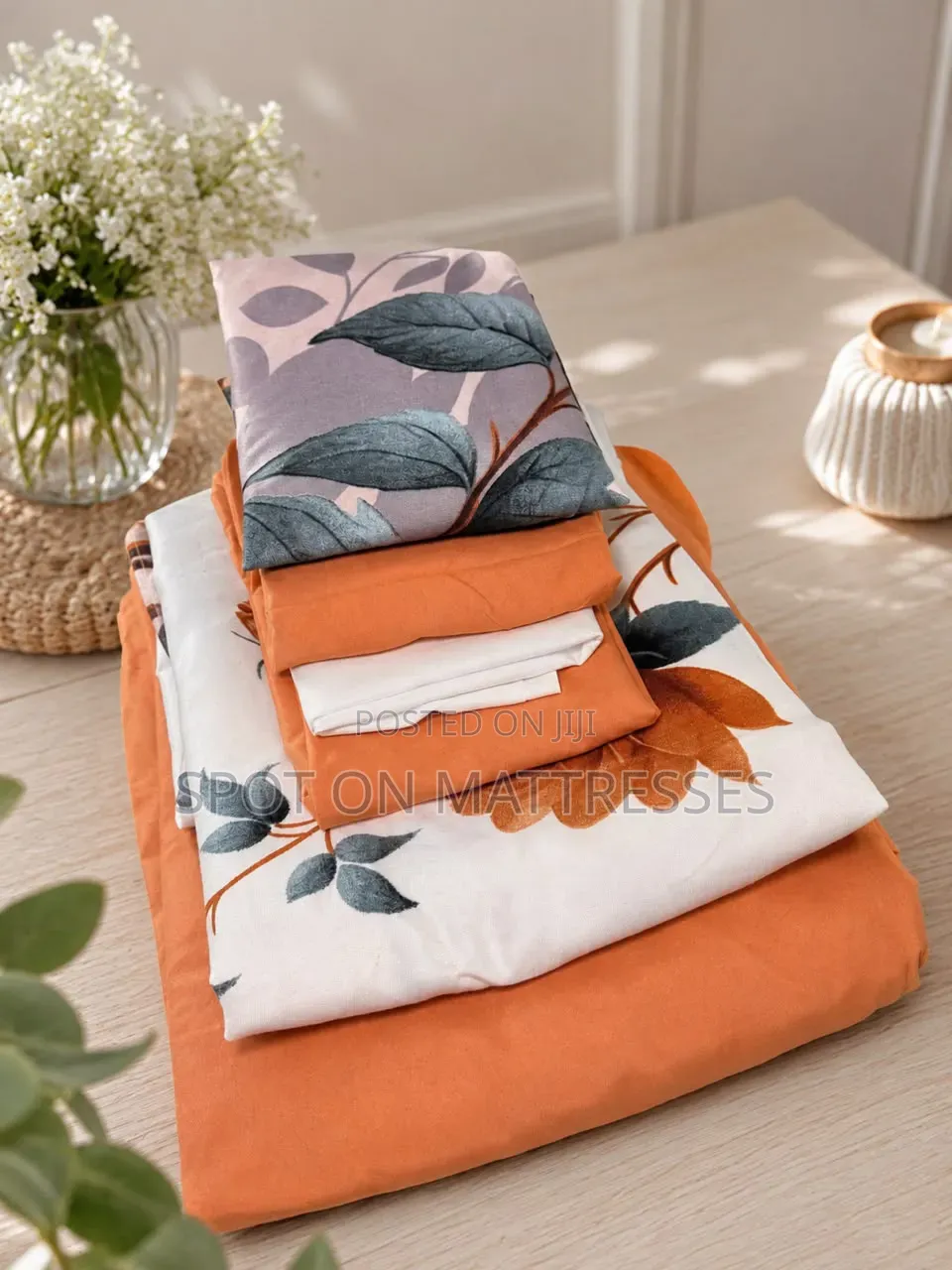 7X8 Cotton Bedsheets Mix & Match. 1 Flat, 1 Fitted, 4 Pillowcases.