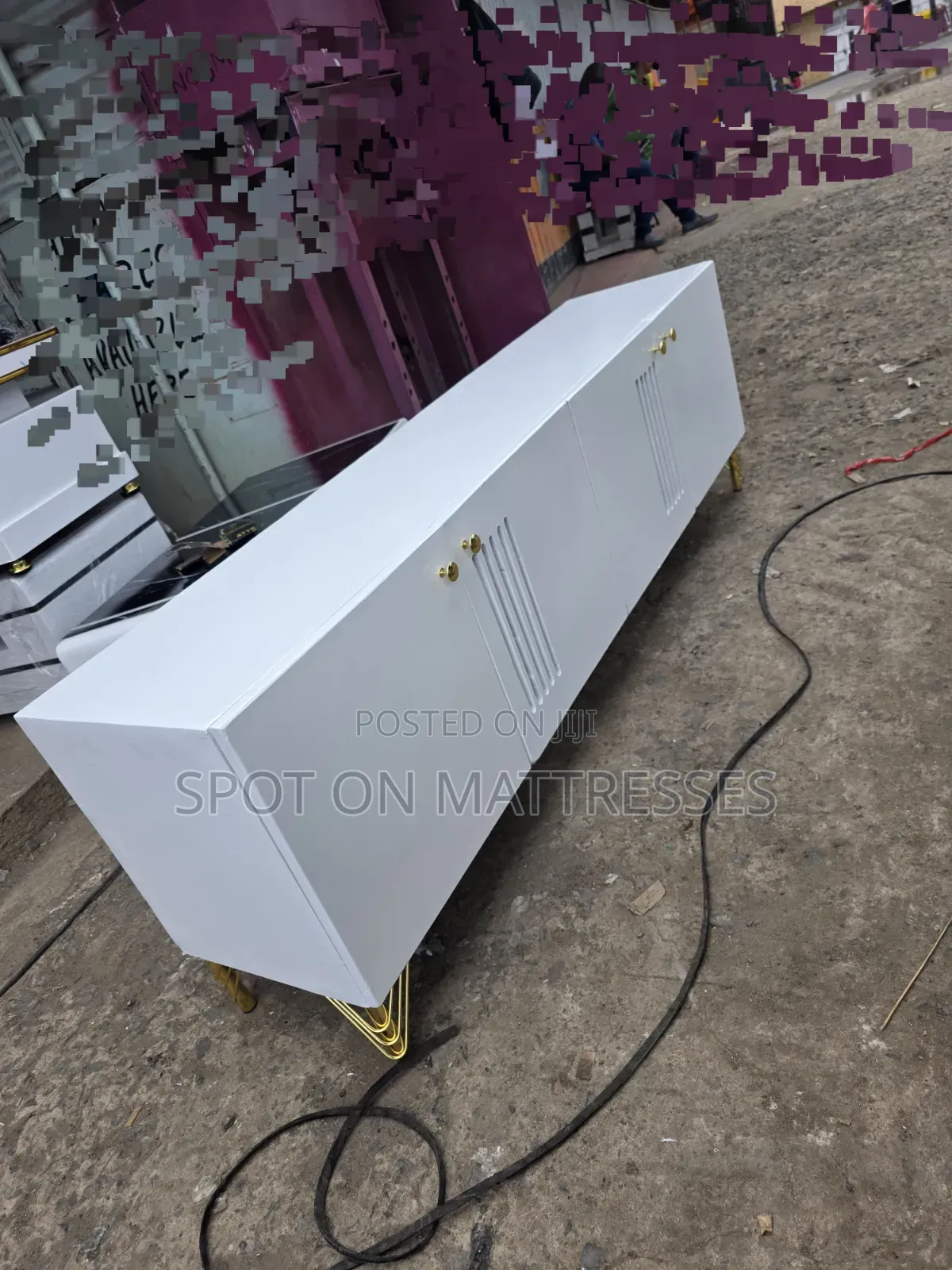 5ft TV Stand With Drawers and LED LIGHTS. Grey/White/Black. We Deliver
