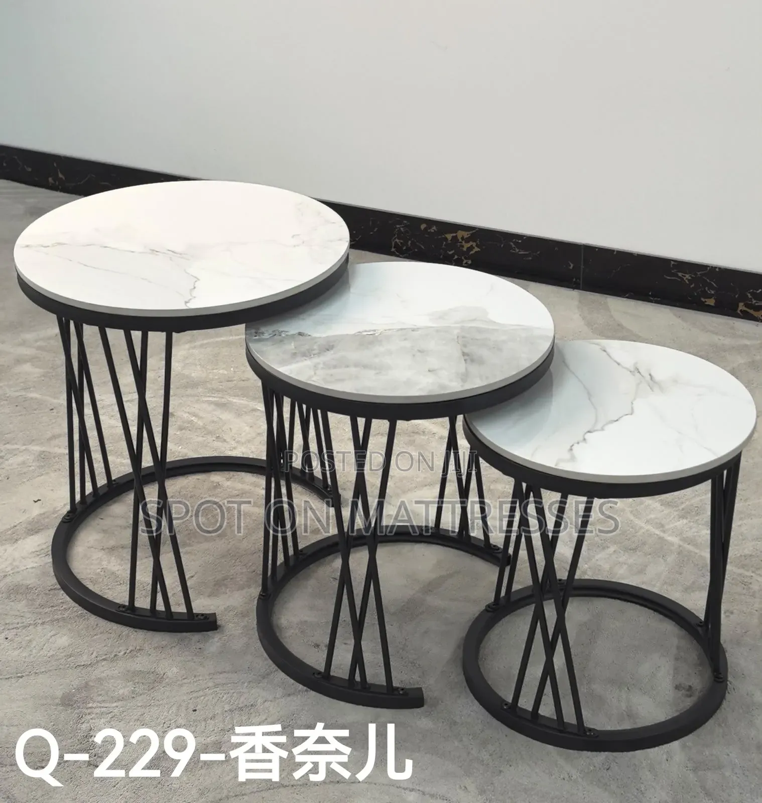 3 in 1 Executive Pure Marble Top Nesting Tables. Nationwide Delivery!