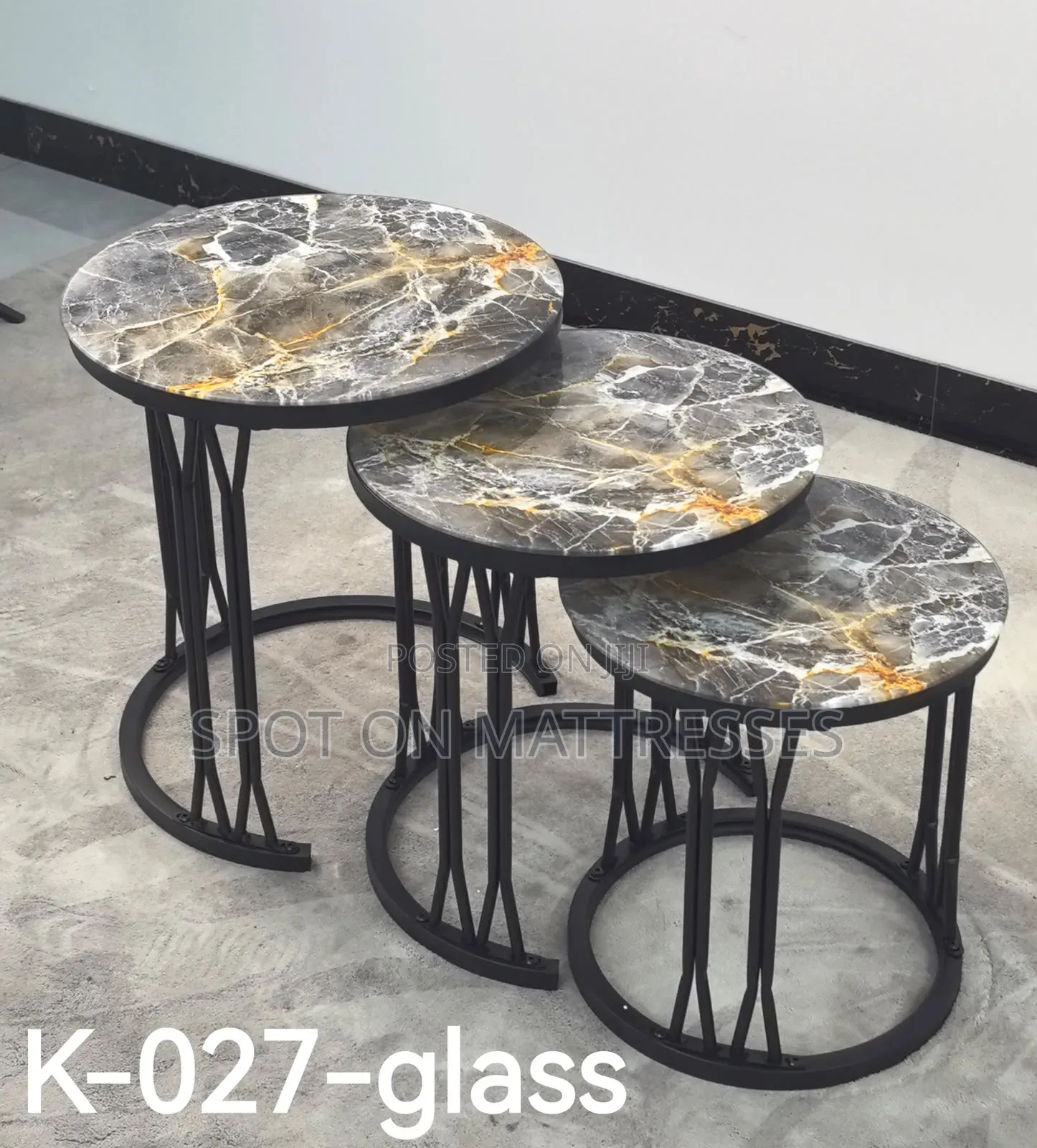 3 in 1 Executive Pure Marble Top Nesting Tables. Nationwide Delivery!