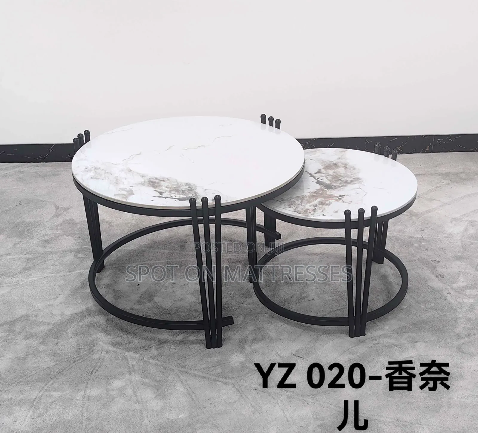 2 in 1 Executive Large Pure Marble Top Nesting Tables. We Deliver!