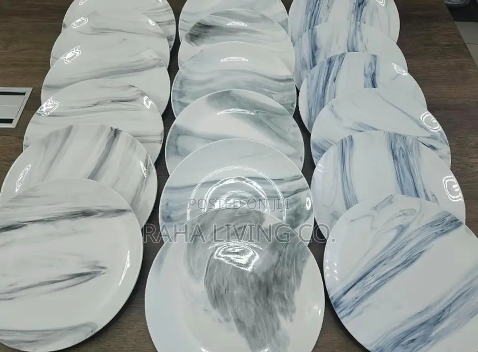 6pc Marble Design Dinner Plates Set | Ceramic | 10 Inch