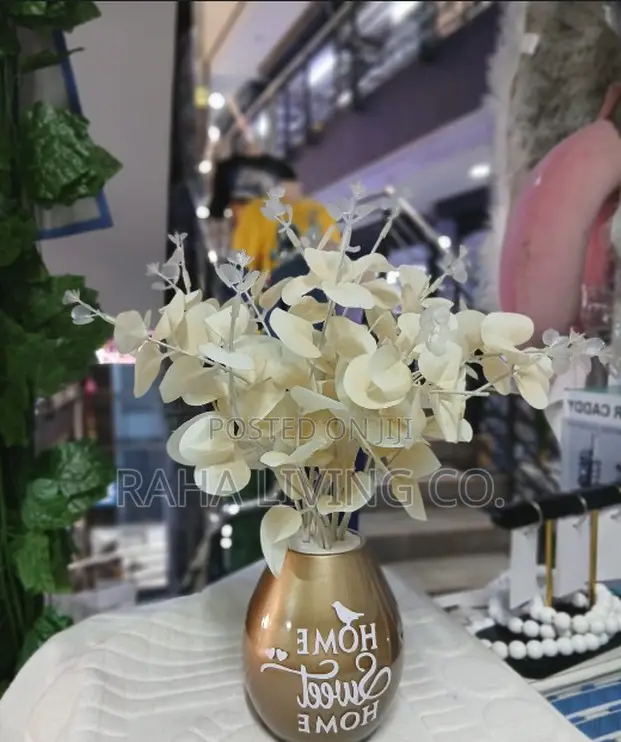 Artificial Flowers With Vase | Pink White Yellow | Home Décor