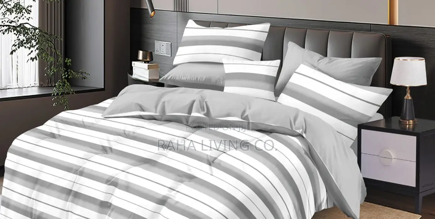 6pc Duvet Cover Set | 6x6 6x7 | 4 Pillowcases | Printed Cotton