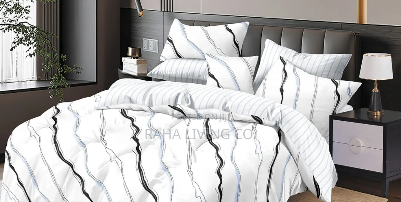 6pc Duvet Cover Set | 6x6 6x7 | 4 Pillowcases | Printed Cotton