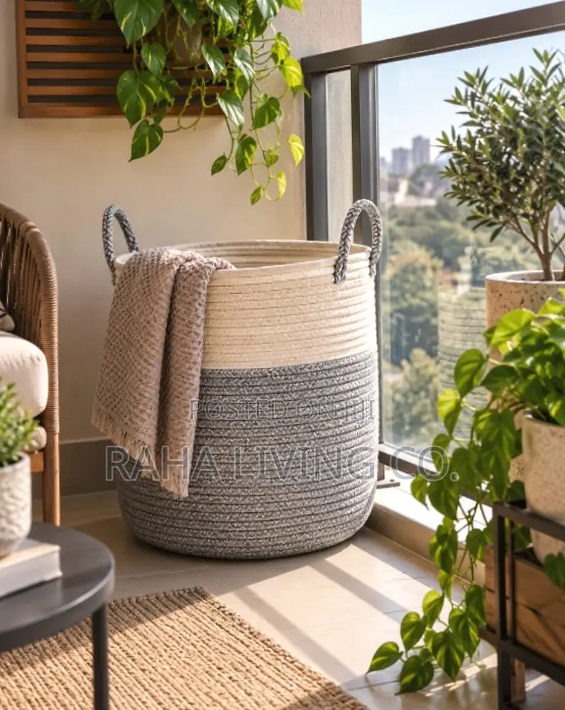 Cotton Rope Laundry Basket | 35x50cm | Woven Storage Basket