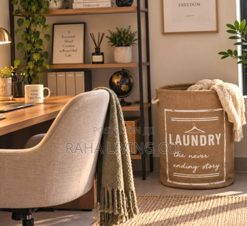 Foldable Burlap Laundry Basket | 40x48cm | Rope Handles | Storage