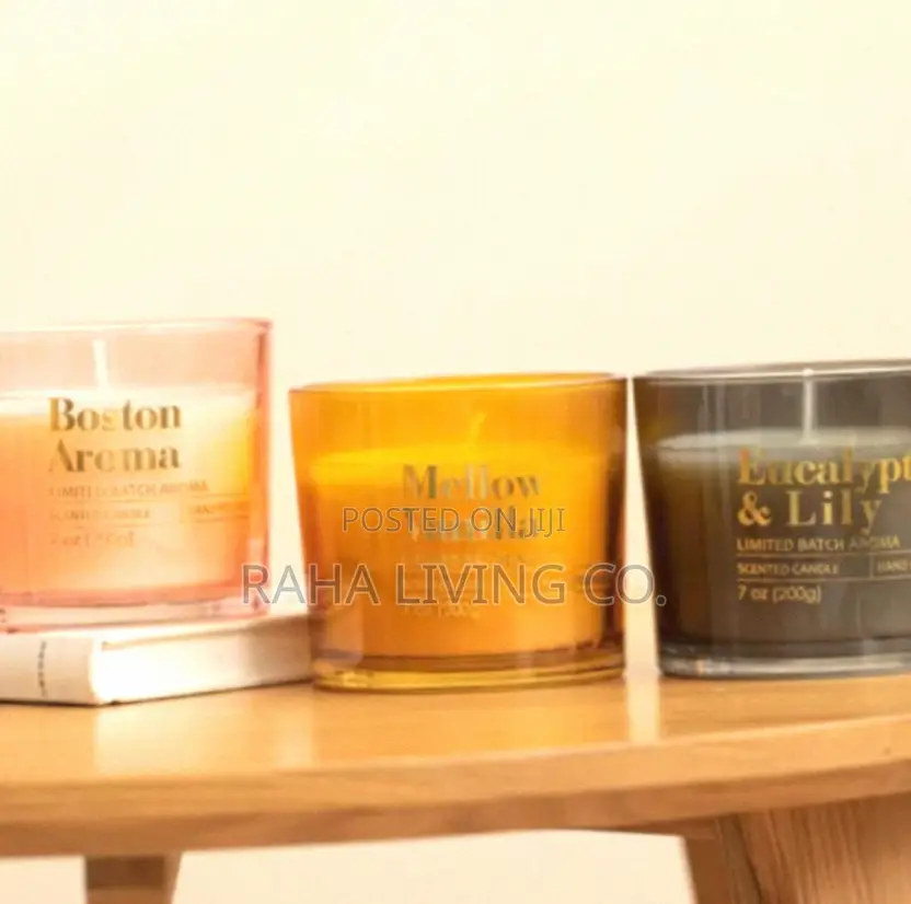 3pc Scented Soy Candle Set | Glass Jar With Lid | 3 Scents