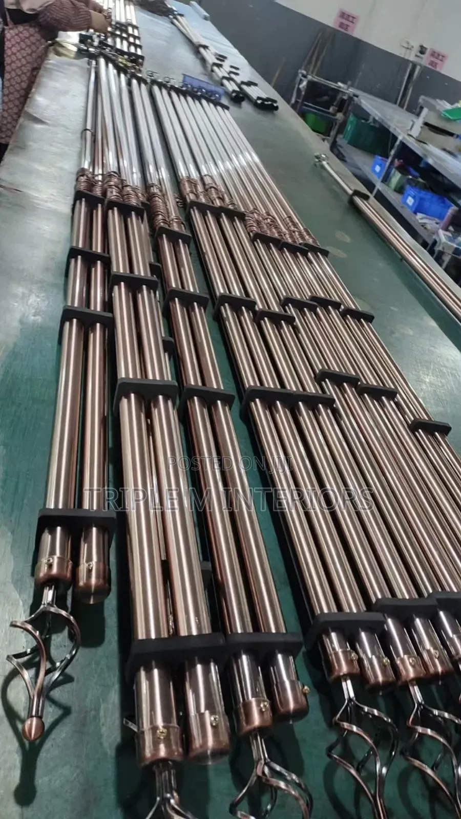 Bronze Adjustable 2-Meter Double Curtain Rod Set