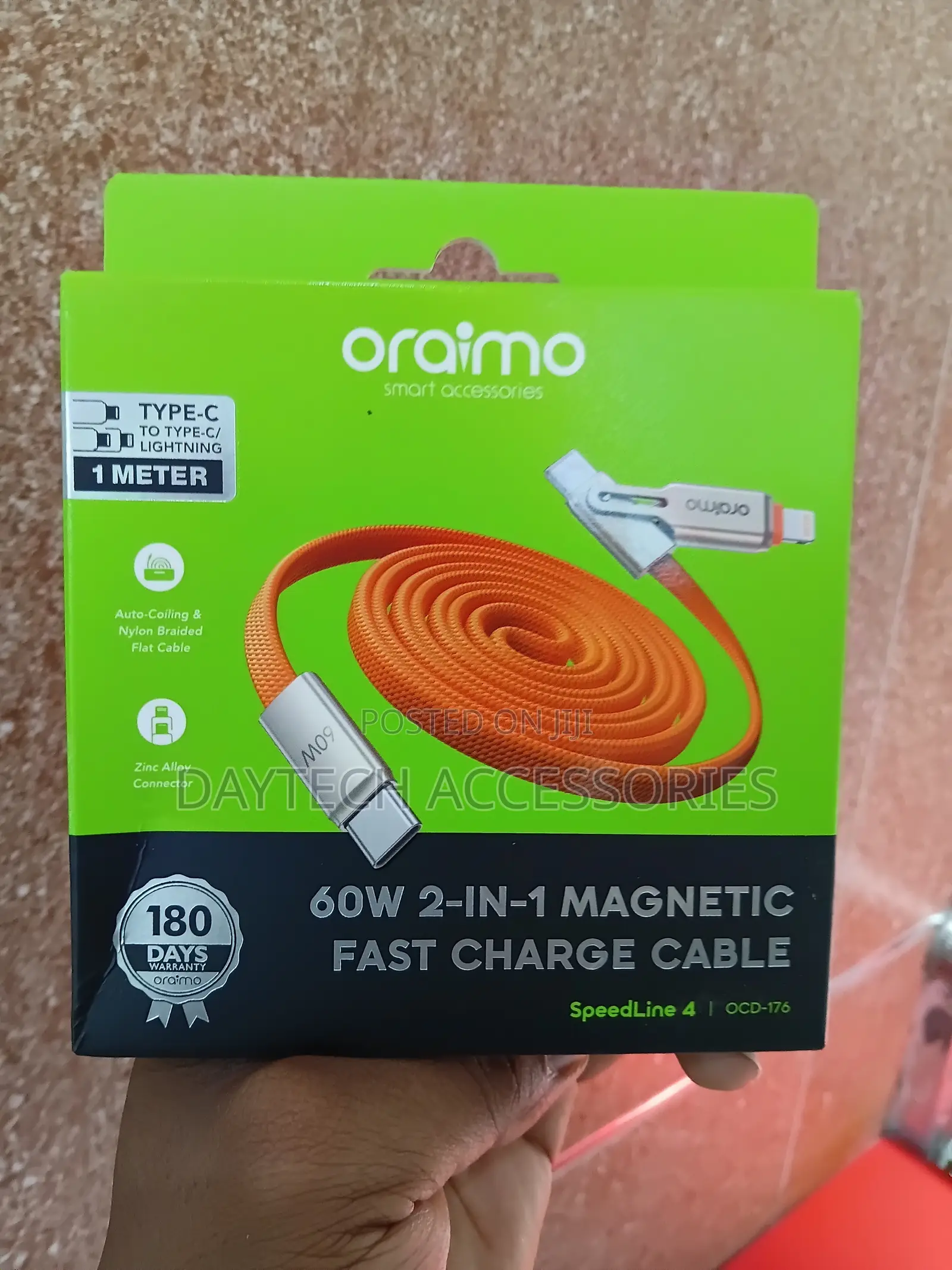 Oraimo SpeedLine 4 (OCD-176) 60W Magnetic Fast Charging Cable