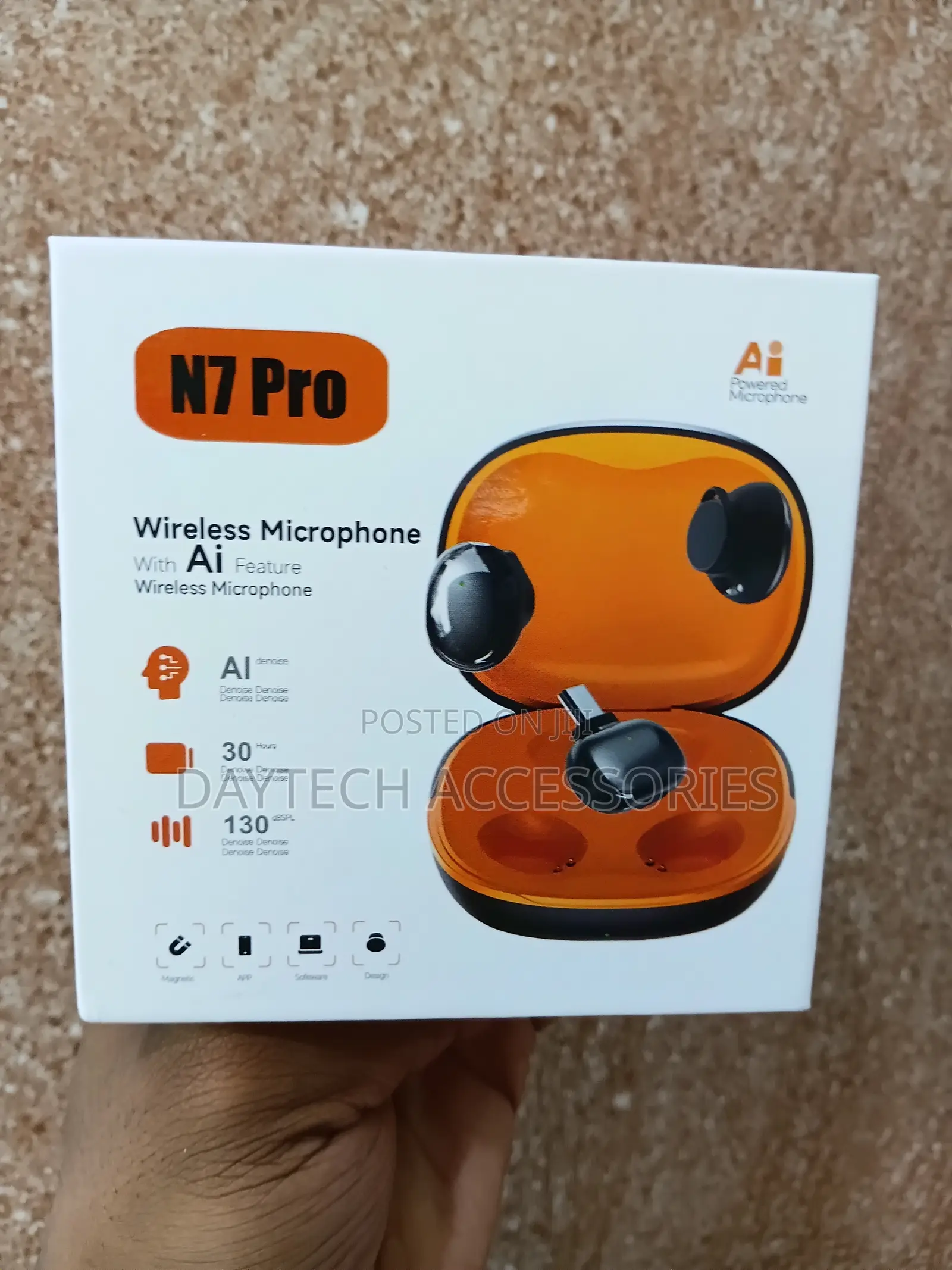 N7 Wireless Mini Lavalier Clip-on Microphone - Black
