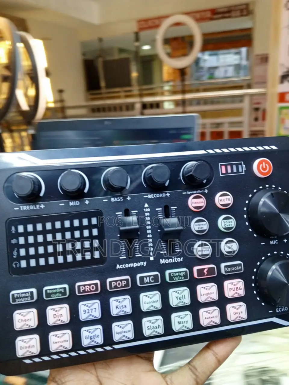 F998 Live Sound Card Audio Mixer With Bluetooth & Voice Effects