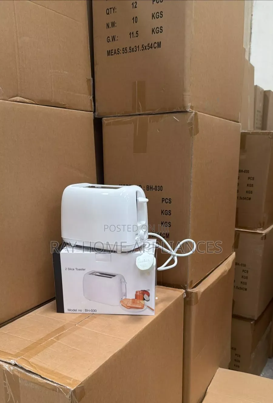 BH-030 2-Slice Toaster 
Heavy-Duty Design 
3-Pin Plug
White Color