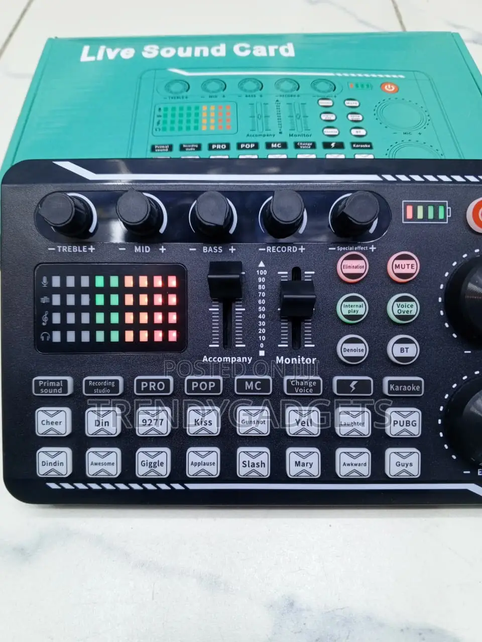 F998 Professional Live Sound Card Mixer for Podcast & Gaming