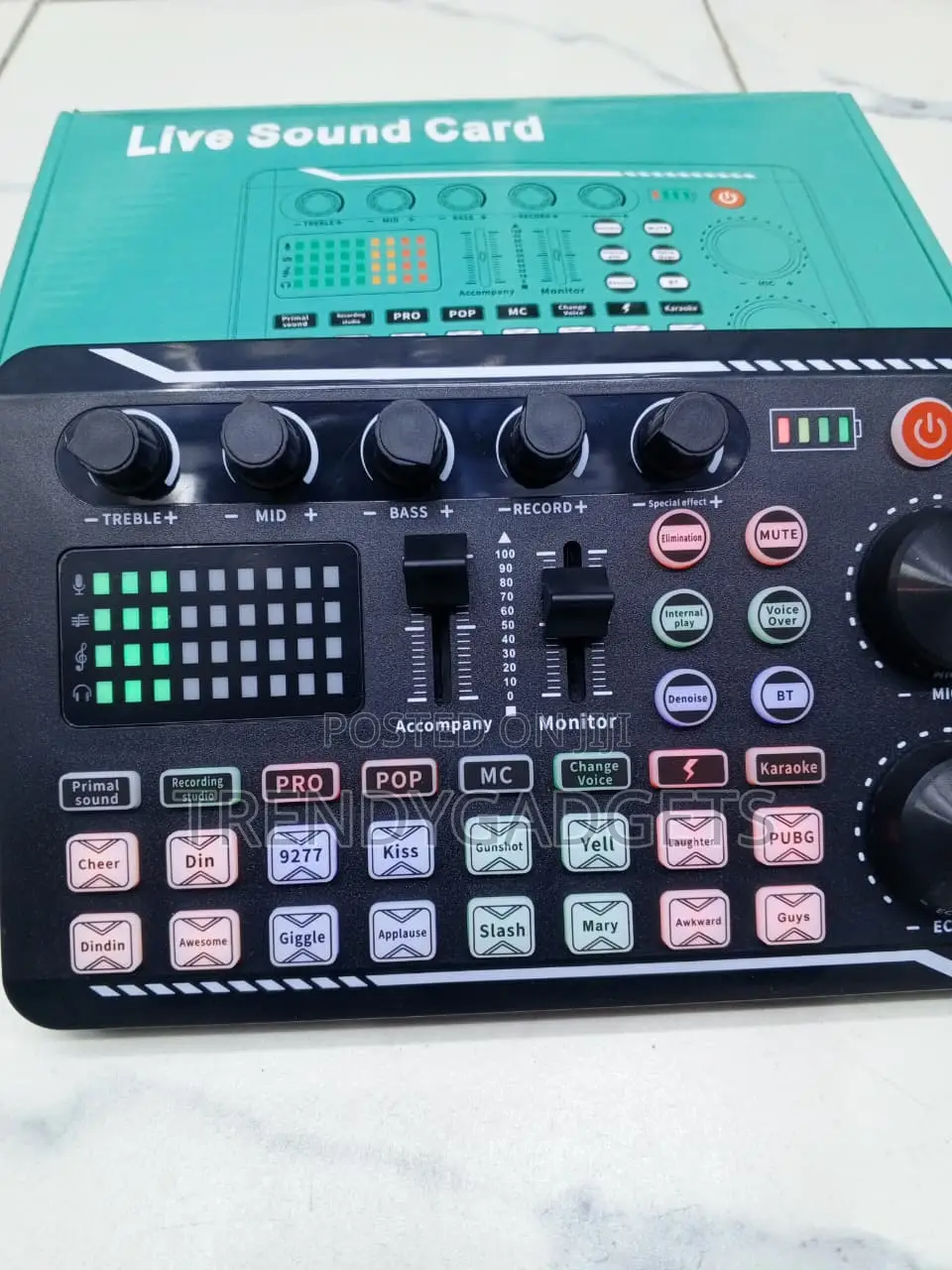 F998 Portable USB-C Sound Card Mixer for Content Creators