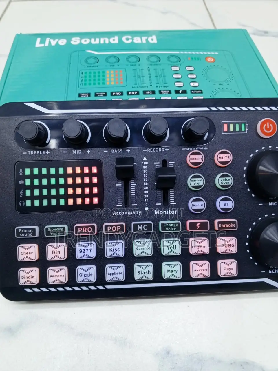 F998 Portable USB-C Sound Card Mixer for Content Creators