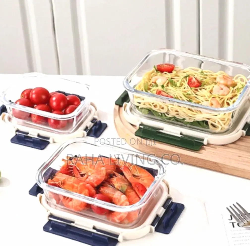3pc Glass Food Storage Containers | Borosilicate | Airtight Lids