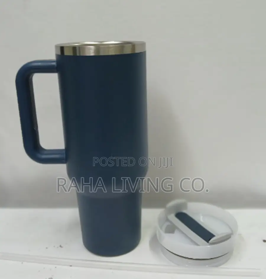 1200ml Insulated Stainless Steel Tumbler | Handle Mug With Straw | 2 C