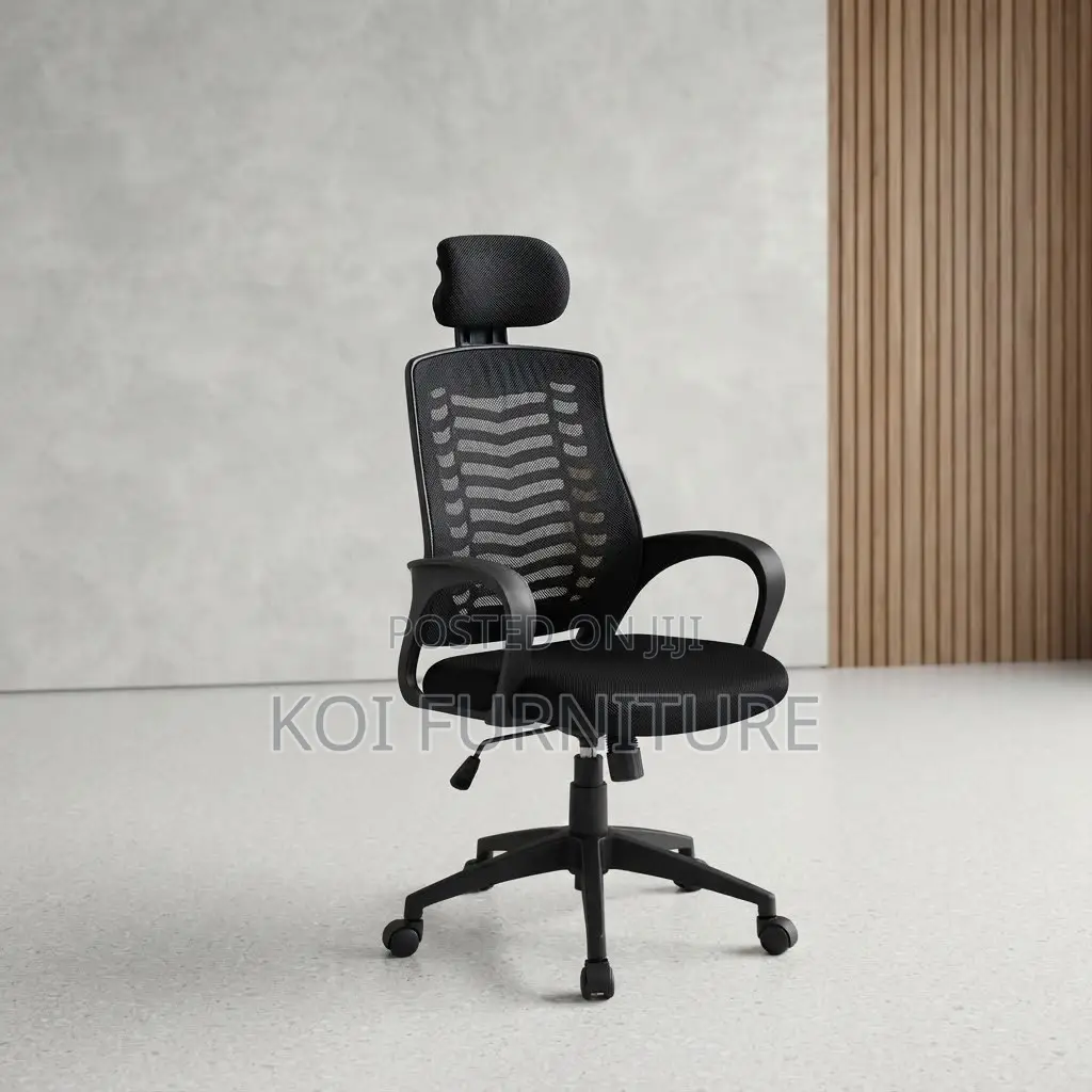 Office Chairs; High Backrest Ergonomic Black Headrest Seat