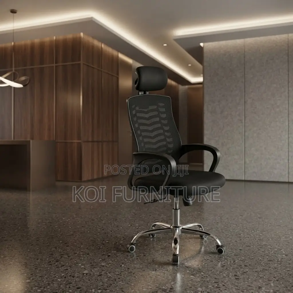 Office Chairs; High Backrest Ergonomic Black Headrest Seat
