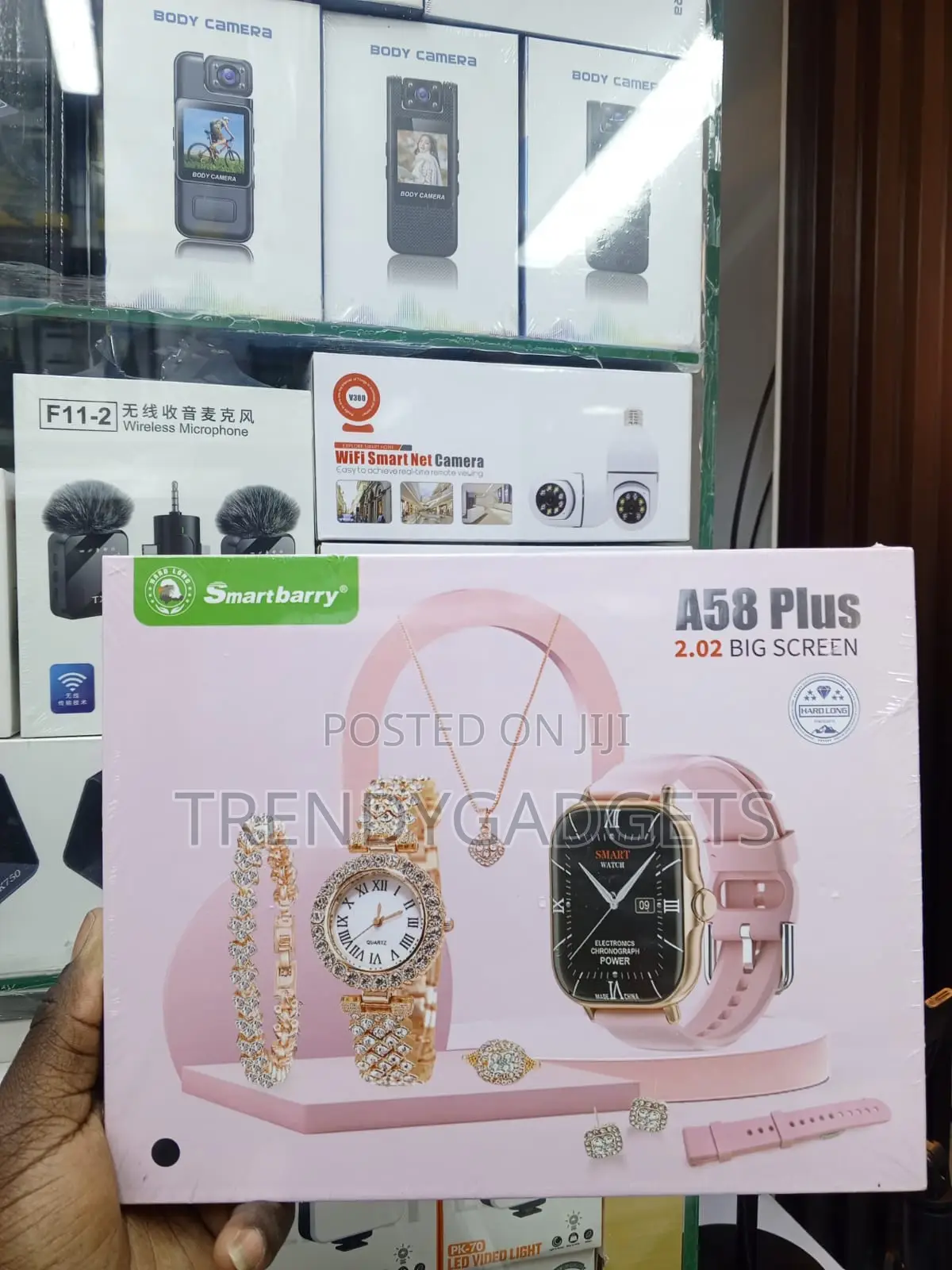 A58 Plus Smartwatch Rose Gold 8-in-1 Ladies Gift Set