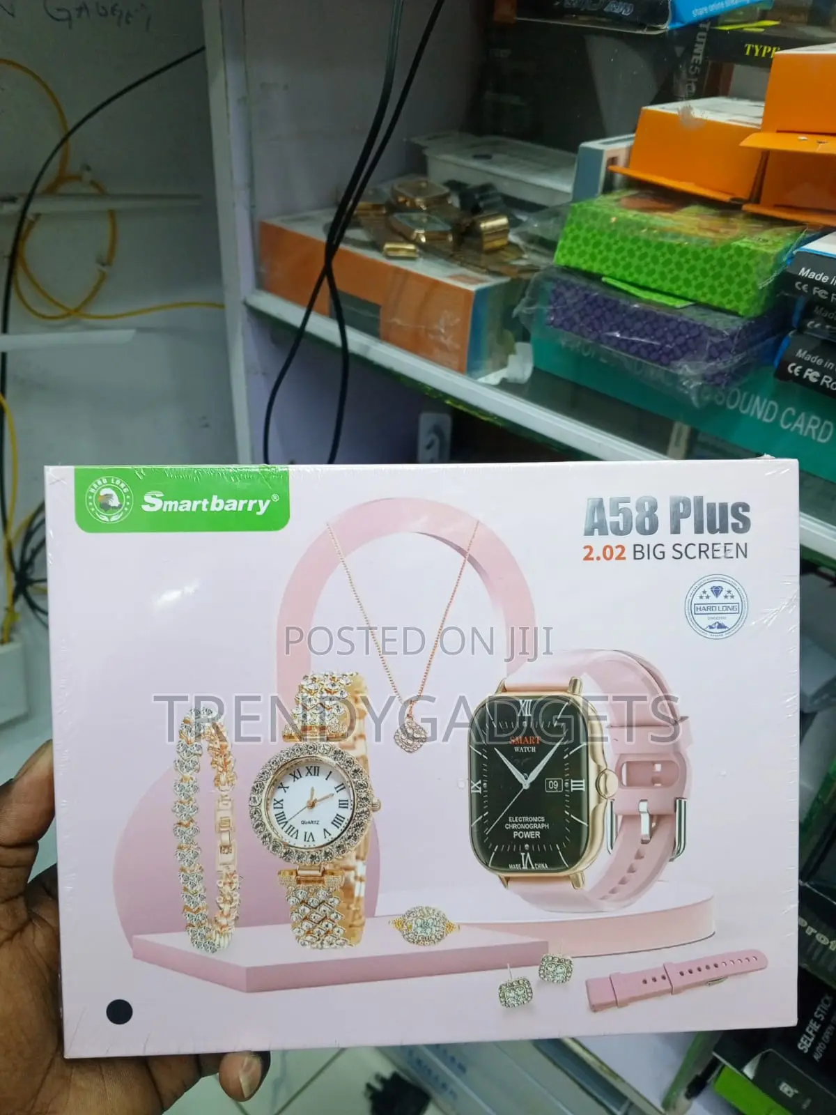 A58 Plus Smart Watch Gift Pack for Women With Matching Jewelry