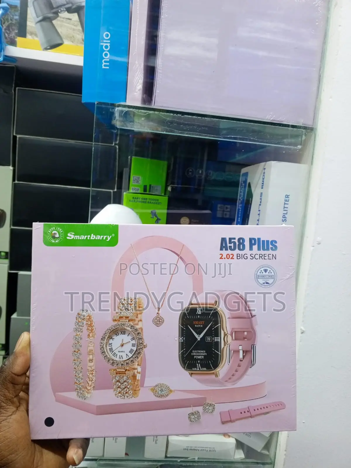 A58 Plus Smart Watch Gift Pack for Women With Matching Jewelry