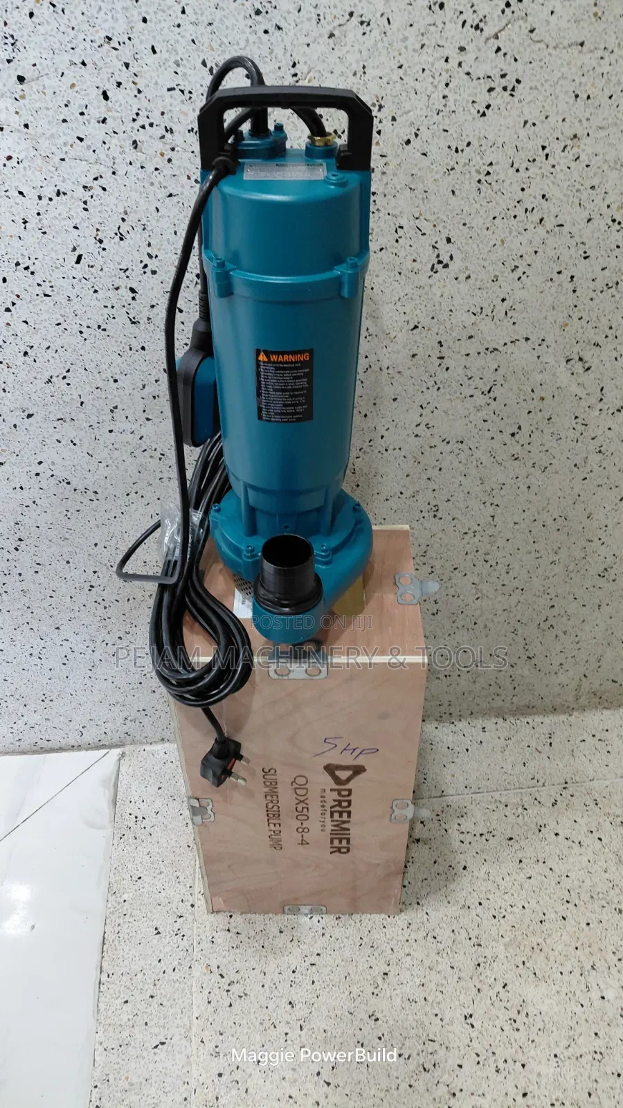 Premier QDX50-8-4 Submersible Pump 5 HP (4 kW) Motor 2-Inch 50 M3/H.